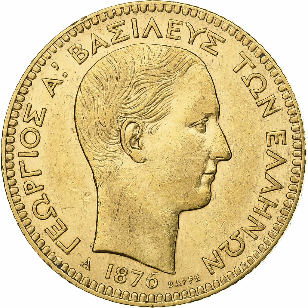 Grèce, George I, 20 Drachmai, 1876, Paris, Or, TTB+, KM:49