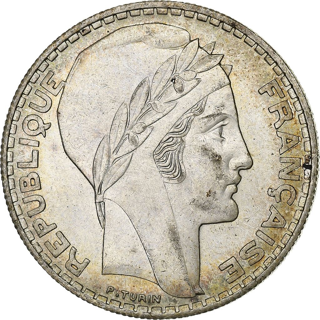 Francia, 20 Francs, Turin, 1937, Paris, Argento, SPL, Gadoury:852, KM:879