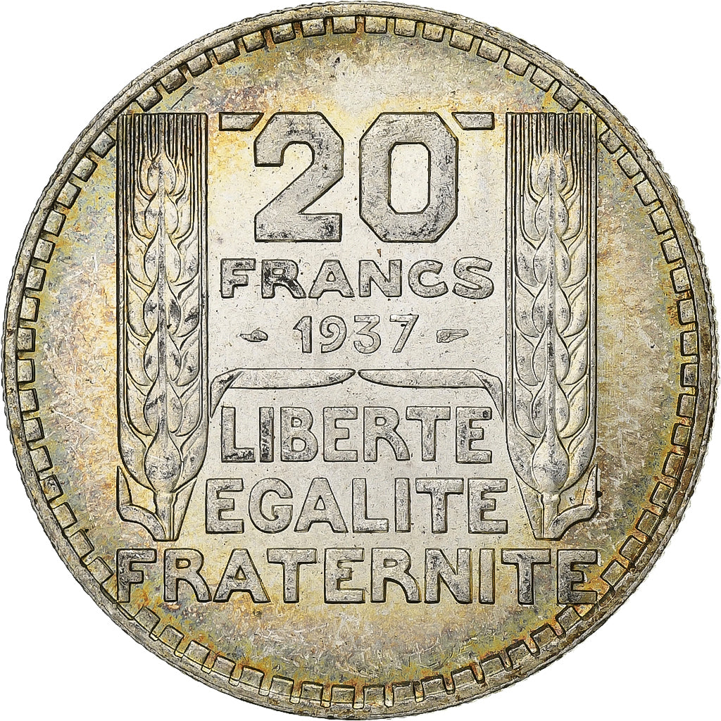 Francia, 20 Francs, Turin, 1937, Paris, Argento, SPL, Gadoury:852, KM:879