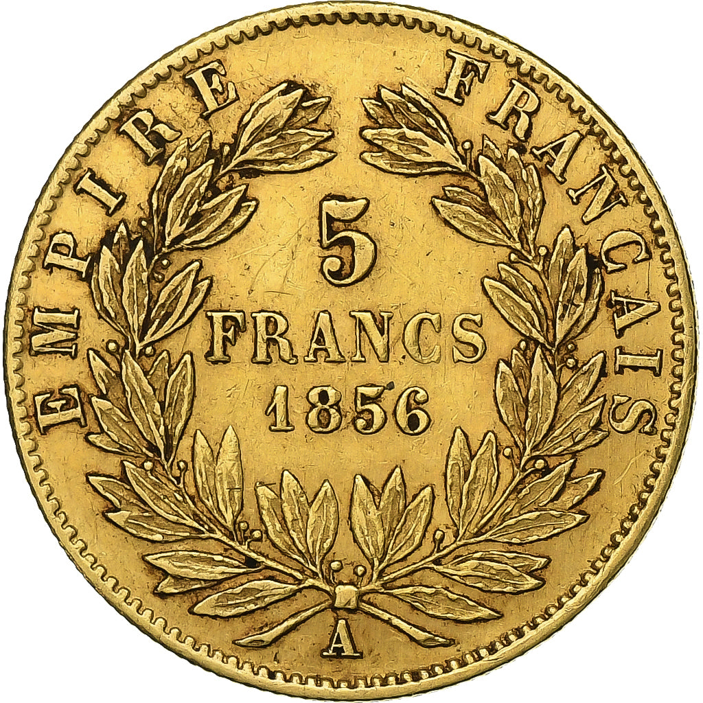 Frankrijk, Napoleon III, 5 Francs, 1856, Paris, Goud, ZF, Gadoury:1001, KM:787.1