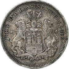 Deutsch Staaten, HAMBURG, 2 Mark, 1888, Hamburg, Silber, S+, KM:604