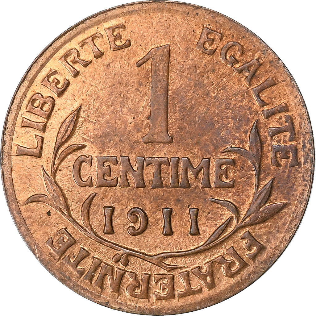 France, 1 Centime, 1911, Bronze, AU(55-58), Gadoury:90