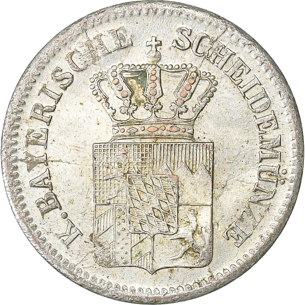 Stati tedeschi, BAVARIA, Ludwig II, Kreuzer, 1871, Argento, BB+, KM:873