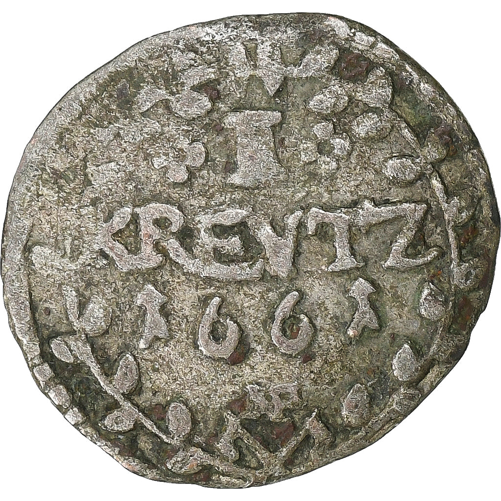 Landy niemieckie, MAINZ, Kreuzer, '1661, Mayence, Srebro, VF(30-35), KM:115