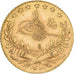 Turkey, Muhammad V, 25 Kurush, 1912, Qustantiniyah, Gold, AU(55-58), KM:773