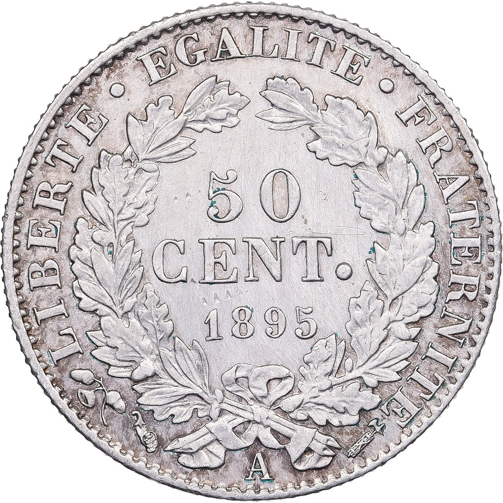 France, 50 Centimes, Cérès, 1895, Paris, Silver, AU(50-53), Gadoury:419a