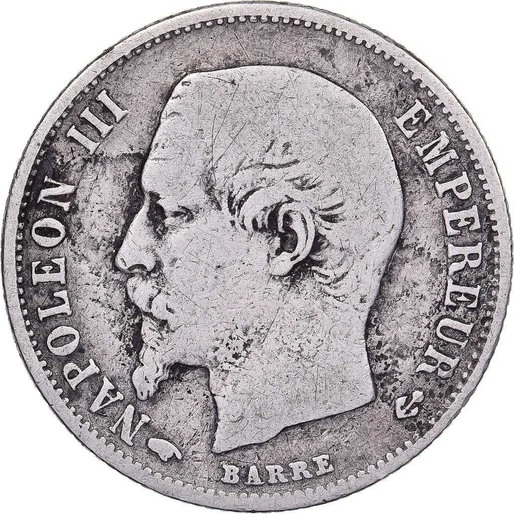 France, Napoleon III, 50 Centimes, Napoléon III, 1859, Paris, Silver