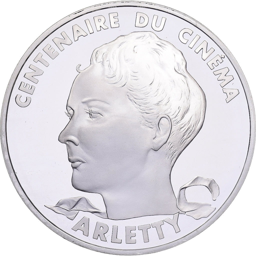 France, 100 Francs, Arletty, Centenaire du Cinéma, 1995, MDP, Silver, MS(65-70)