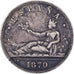 Spain, Provisional Government, 5 Pesetas, 1870, Madrid, Silver, EF(40-45)