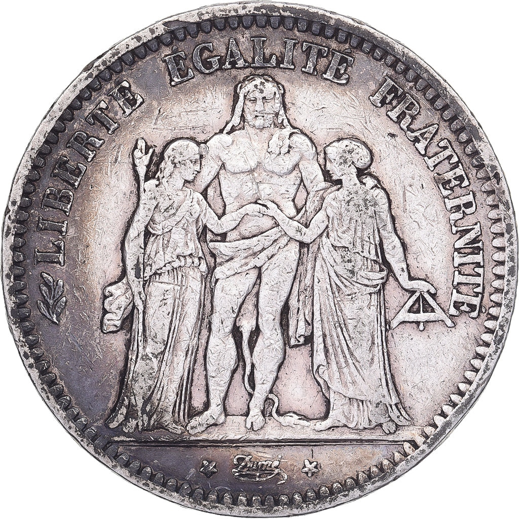 France, 5 Francs, Hercule, 1848, Bordeaux, Silver, VF(30-35), Gadoury:683