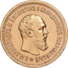 Russie, Alexander III, 5 Roubles, 1889, St. Petersburg, Or, TTB, KM:42
