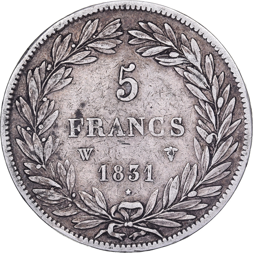 Frankrijk, Louis-Philippe, 5 Francs, 1831, Lille, Zilver, ZF, Gadoury:676