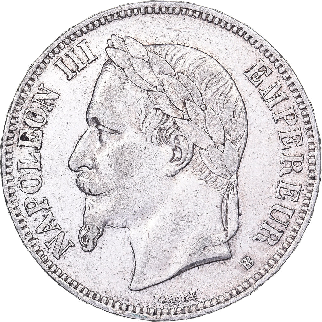 France, Napoléon III, 5 Francs, 1870, Strasbourg, Argent, TTB, Gadoury:739