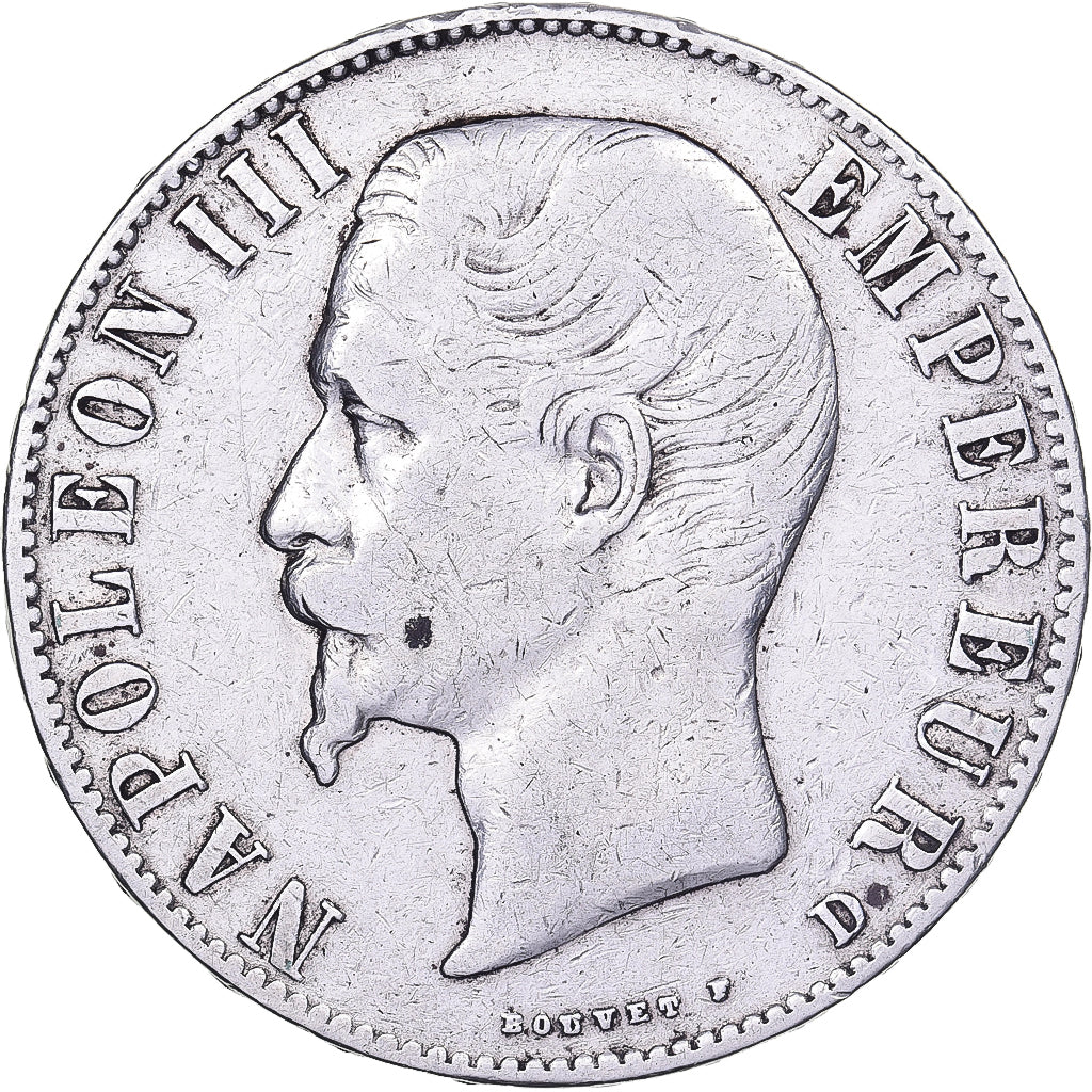 France, Napoleon III, 5 Francs, Napoléon III, 1856, Lyon, Silver, VF(20-25)