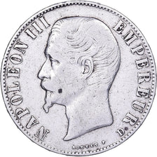 France, Napoleon III, 5 Francs, Napoléon III, 1856, Lyon, Silver, VF(20-25)