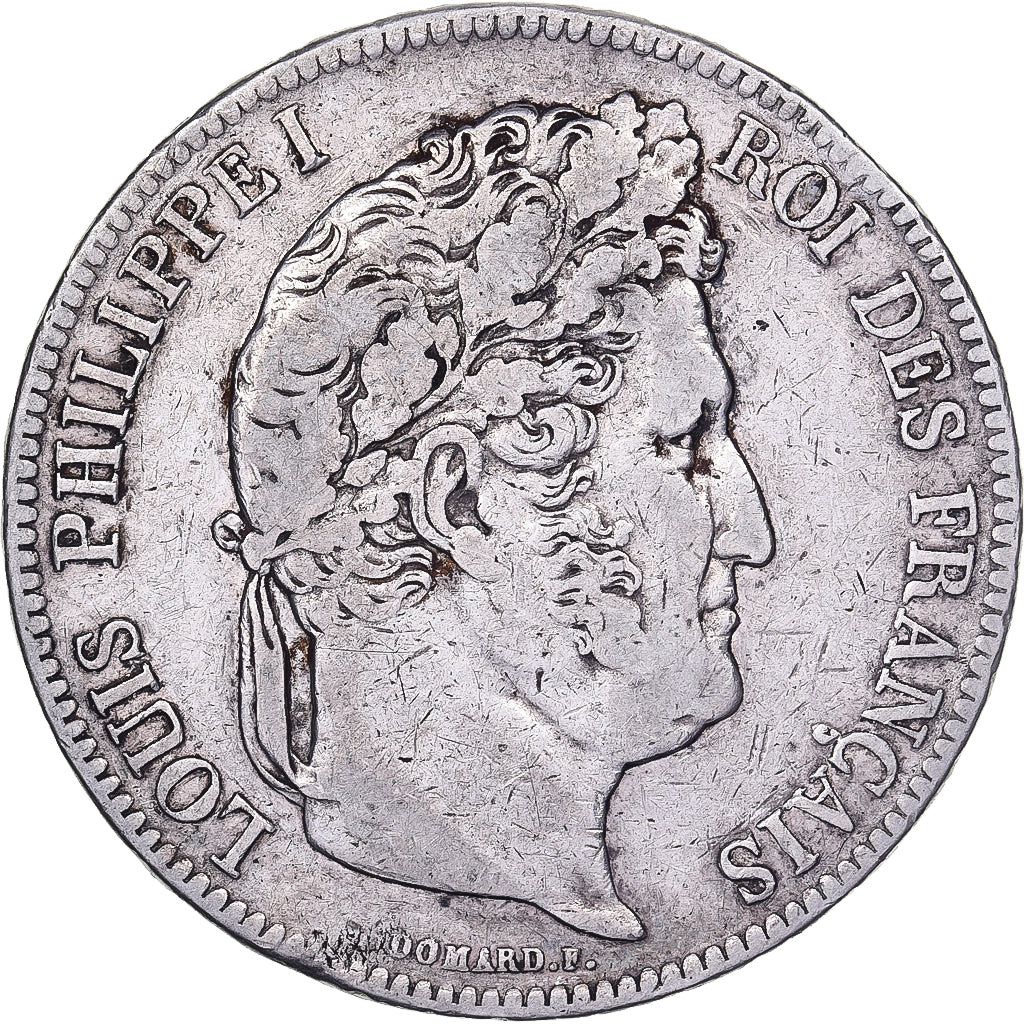 Francja, 5 Francs, Louis-Philippe, 1835, Nantes, Srebro, VF(30-35), Gadoury:678