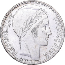 France, 20 Francs, Turin, 1934, Paris, Silver, MS(60-62), Gadoury:852, KM:879