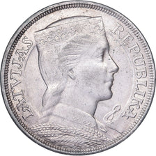 Latvia, 5 Lati, 1929, Silver, AU(50-53), KM:9