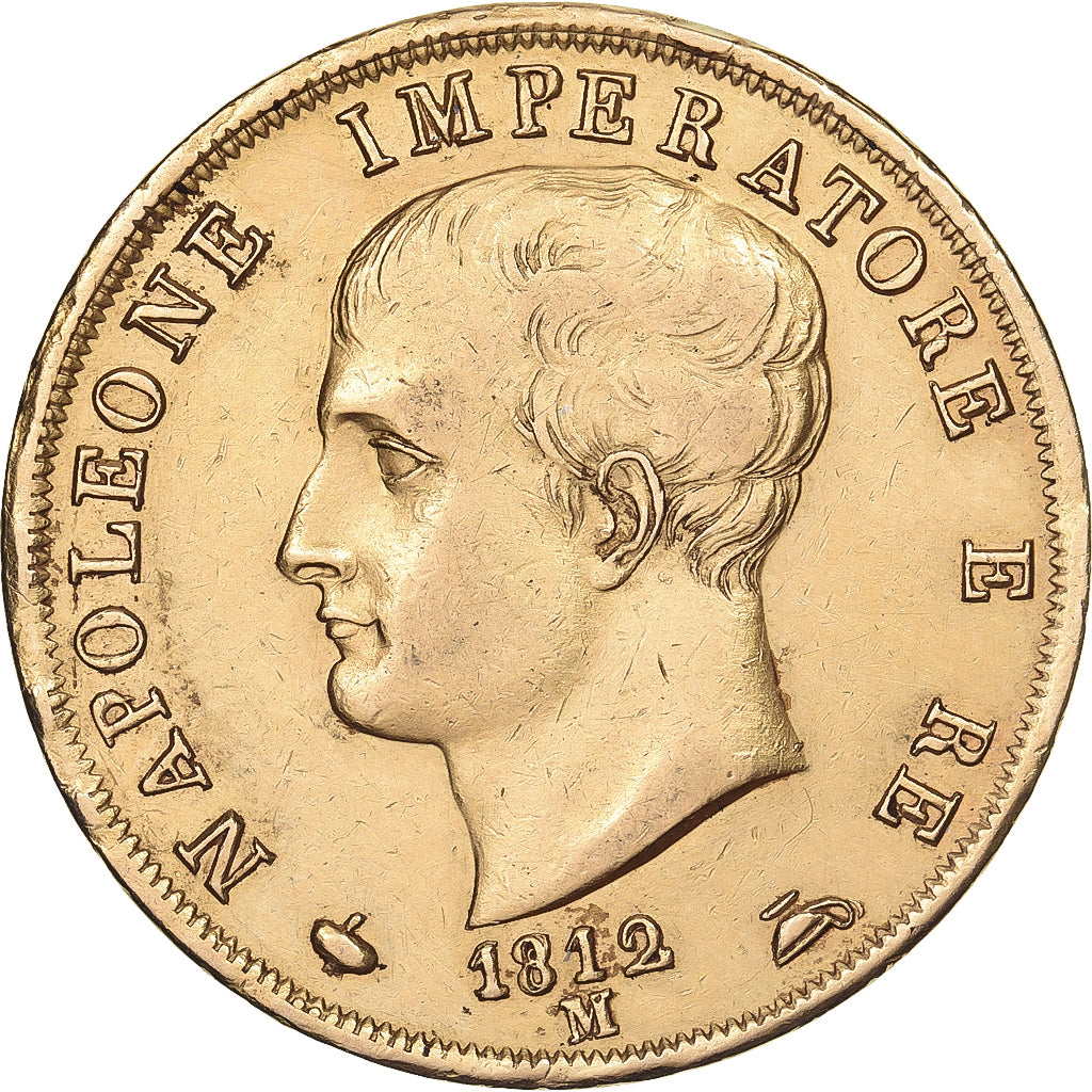 États italiens, KINGDOM OF NAPOLEON, Napoléon I, 40 Lire, 1812, Milan, Or