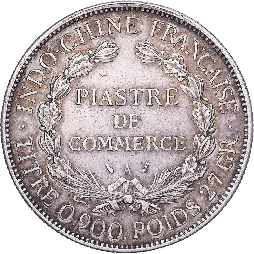 French Indochina, Piastre, 1896, Paris, Silver, EF(40-45), KM:5a.1