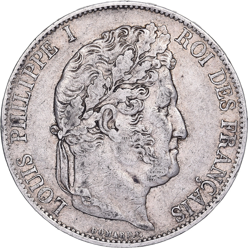 França, 5 Francs, Louis-Philippe, 1844, Lille, Prata, VF(30-35), KM:749.13