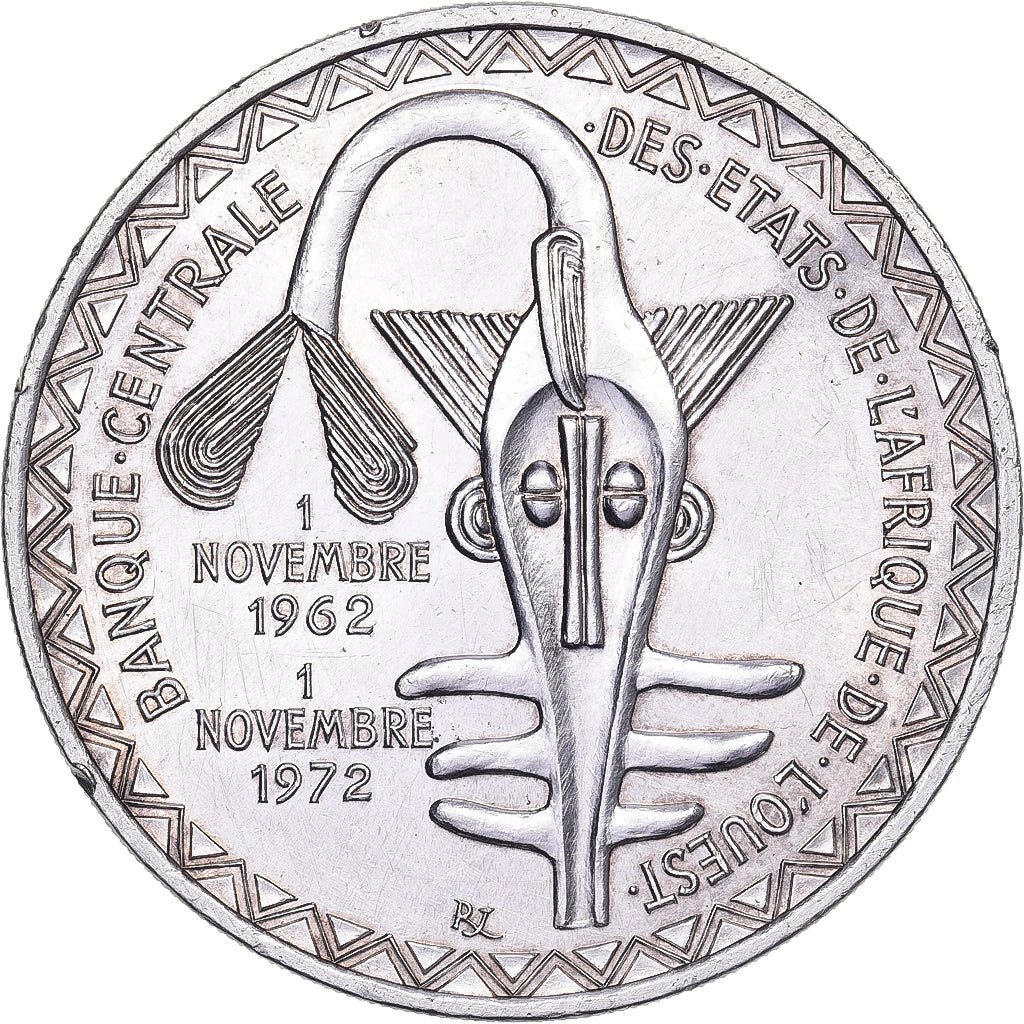 West African States, 500 Francs, 1972, Silver, AU(50-53), KM:7