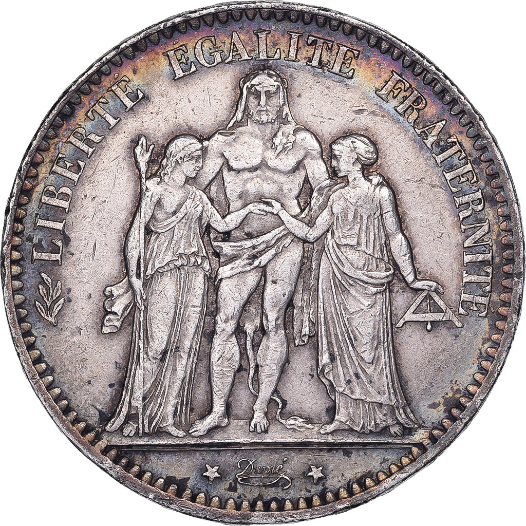 France, 5 Francs, Hercule, 1877, Bordeaux, Silver, VF(30-35), Gadoury:745a