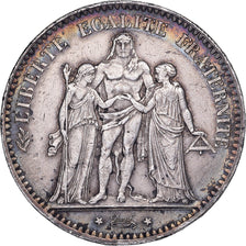 France, 5 Francs, Hercule, 1877, Bordeaux, Silver, VF(30-35), Gadoury:745a