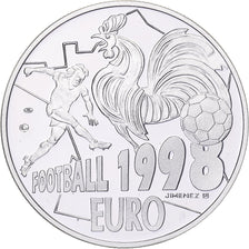 France, 20 Euro, Football 1998, 1998, MS(63), Silver