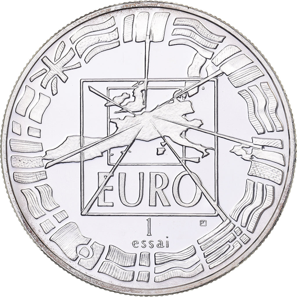 Francja, medal, Euro, Charles de Gaulle, 1996, Srebro, Jimenez, MS(60-62)