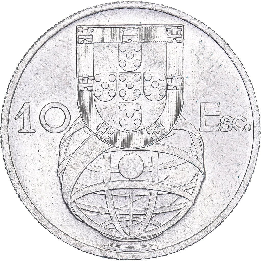 Portugal, 10 Escudos, 1954, Silver, AU(55-58), KM:586