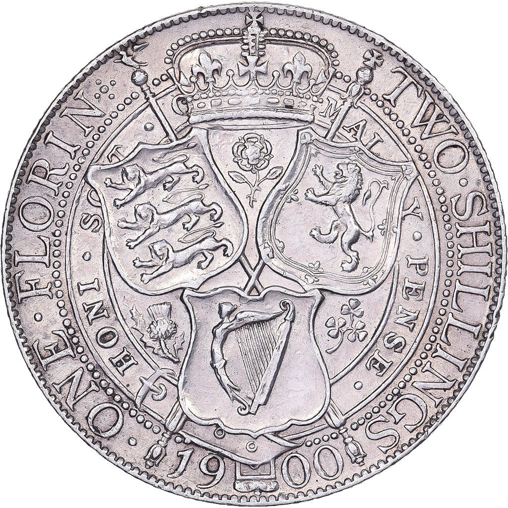 Groot Bretagne, Victoria, Florin, Two Shillings, 1900, London, Zilver, ZF+