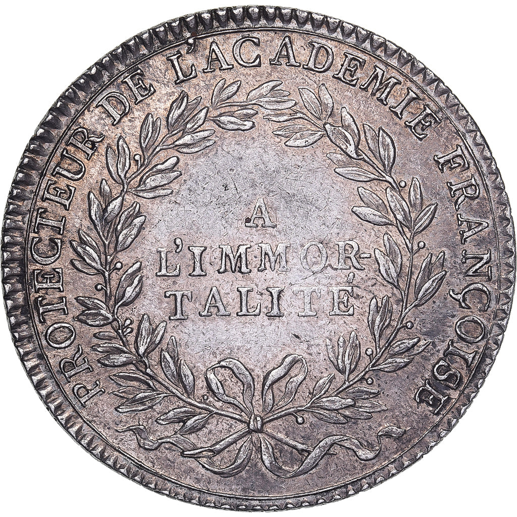 Francja, Token, Ludwik XV, Académie Française, Srebro, Duvivier, AU(50-53)