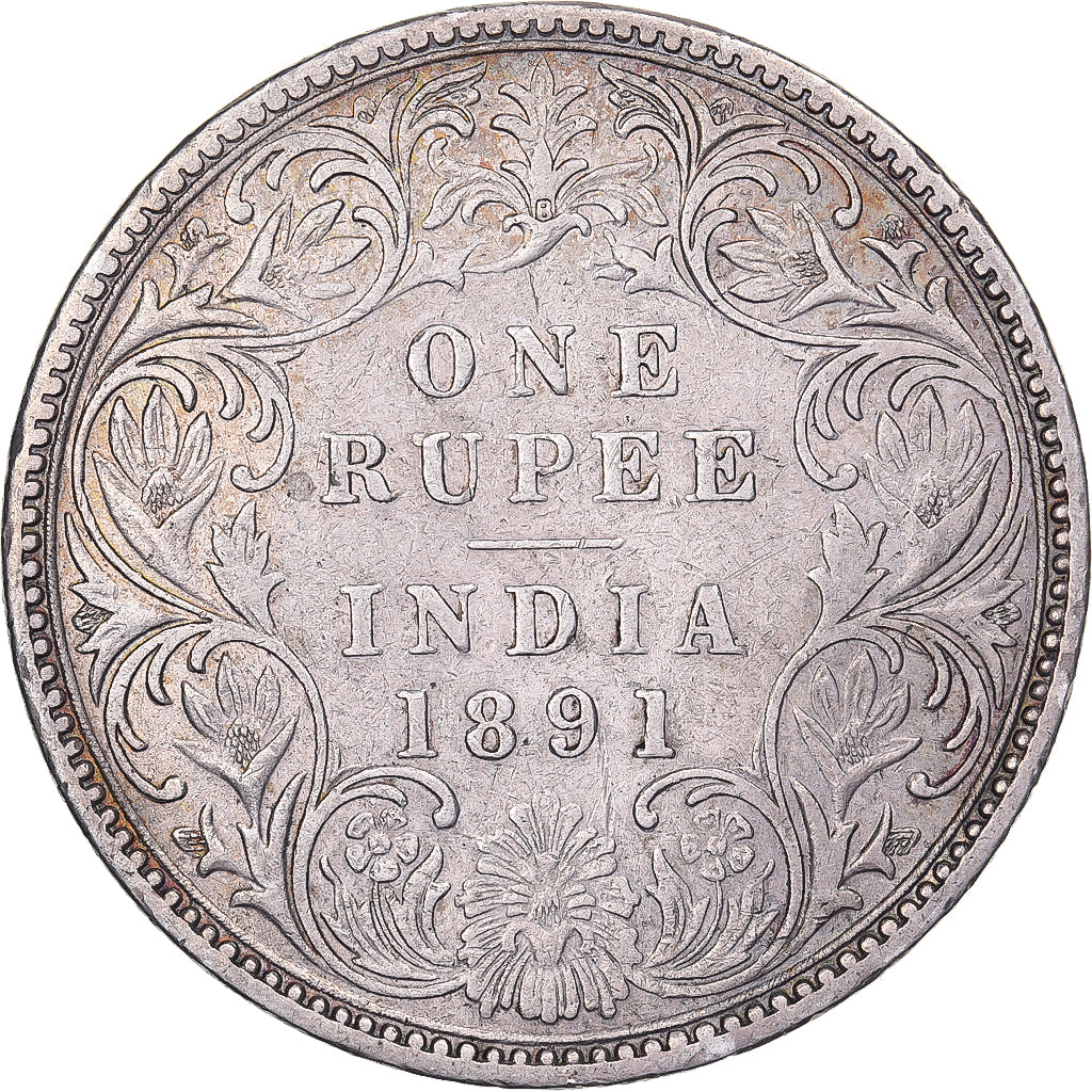 British India, Victoria, Rupee, 1891, Silver, VF(30-35), KM:492