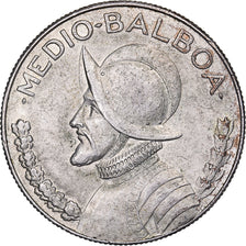 Panama, 1/2 Balboa, 1970, U.S. Mint, Silver, EF(40-45), KM:12a.1