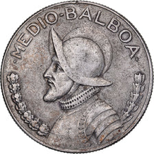 Panama, 1/2 Balboa, 1966, U.S. Mint, Silver, VF(30-35), KM:12a.1