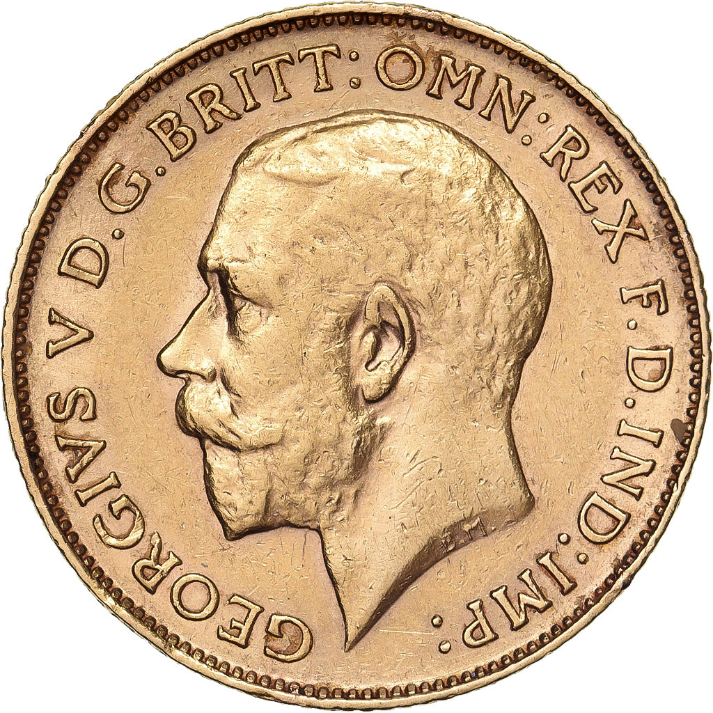 Great Britain, George V, 1/2 Sovereign, 1913, Gold, EF(40-45), KM:819