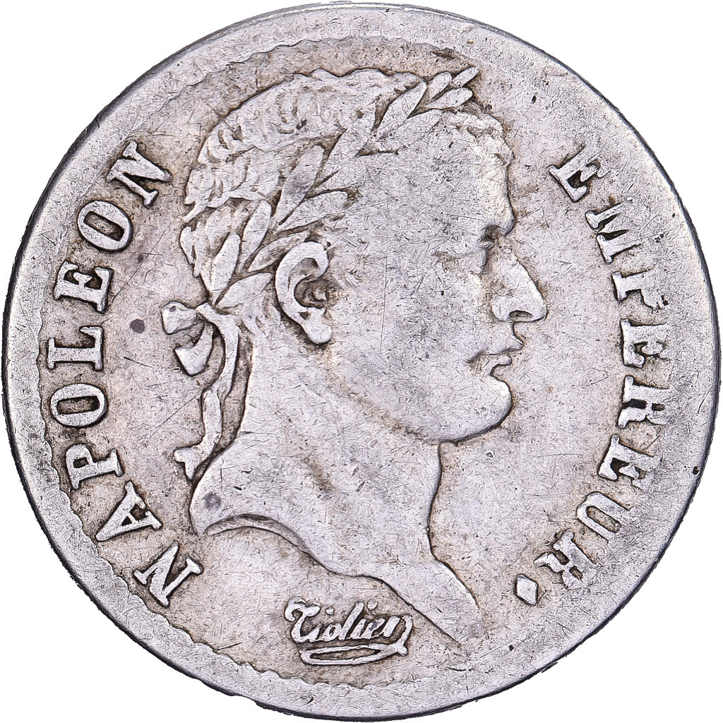 Francia, 1/2 Franc, Napoléon I, 1812, Paris, Plata, BC+, Gadoury:399, KM:691.1