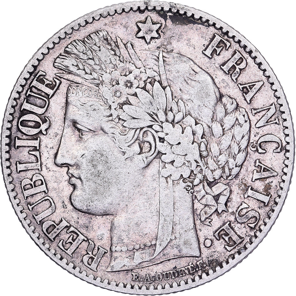 Francia, 2 Francs, Cérès, 1872, Paris, Argento, MB+, Gadoury:530a, KM:817.1