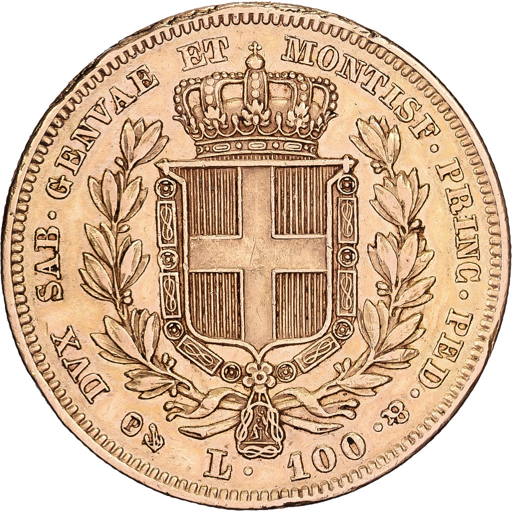 États italiens, SARDINIA, Charles-Albert, 100 Lire, 1834, Genoa, Or, TTB+