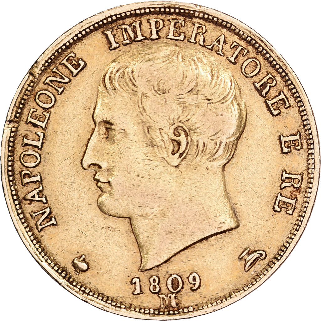 ESTADOS ITALIANOS, KINGDOM OF NAPOLEON, Napoleon I, 20 Lire, 1809, Milan, Rara