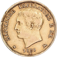 ESTADOS ITALIANOS, KINGDOM OF NAPOLEON, Napoleon I, 20 Lire, 1809, Milan, Rara