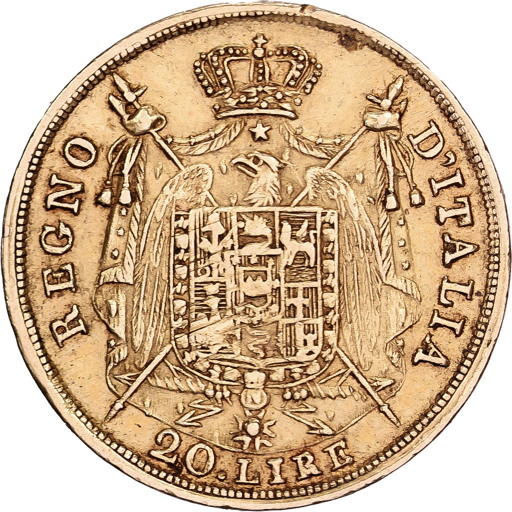 ESTADOS ITALIANOS, KINGDOM OF NAPOLEON, Napoleon I, 20 Lire, 1809, Milan, Rara