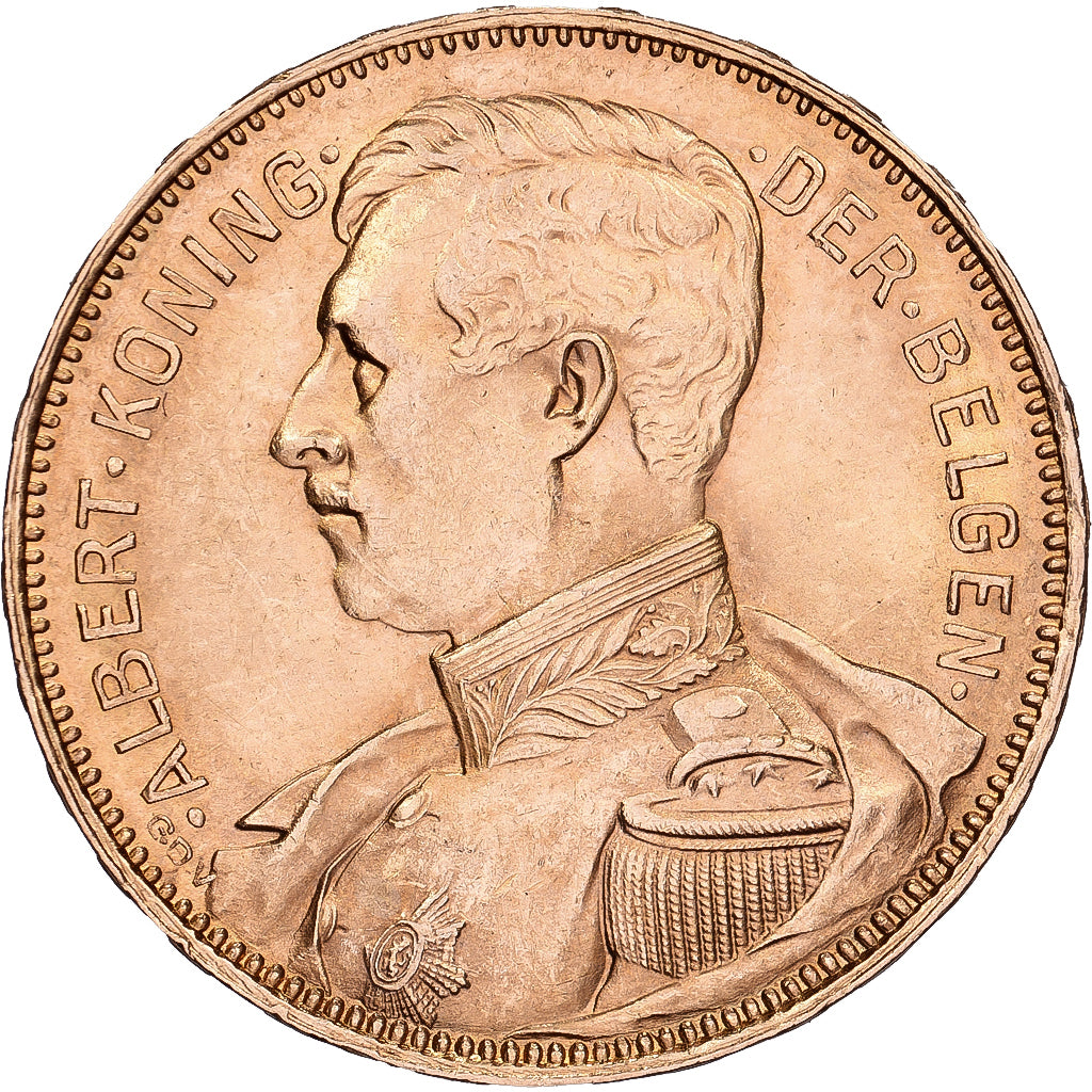 Belgien, 20 Francs, 20 Frank, 1914, Gold, SS, KM:79