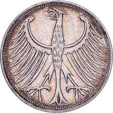 GERMANIA - REPUBBLICA FEDERALE, 5 Mark, 1951, Stuttgart, Argento, BB+, KM:112.1