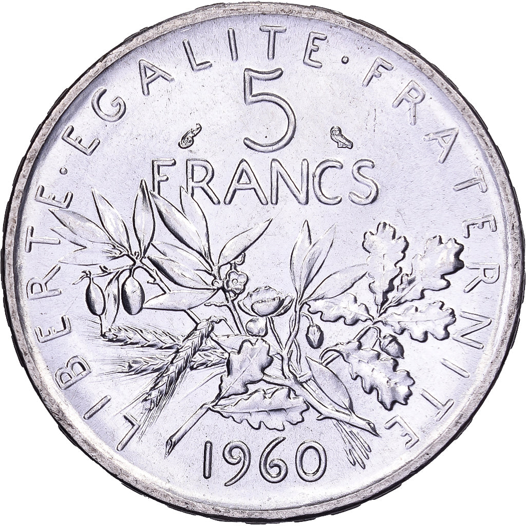 Francia, 5 Francs, Semeuse, 1960, Plata, SC, Gadoury:770, Le Franc:F.340, KM:926