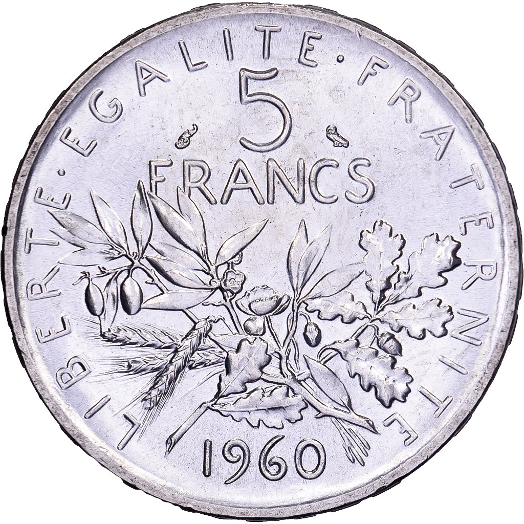 France, 5 Francs, Semeuse, 1960, Silver, MS(63), Gadoury:770, Le Franc:F.340