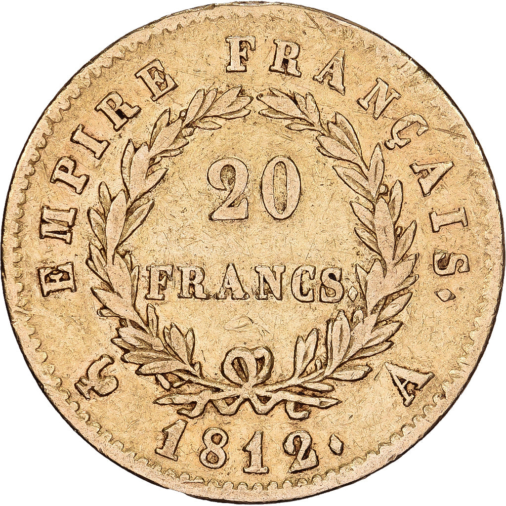 Frankrijk, 20 Francs, Napoléon I, 1812, Paris, Goud, FR+, Gadoury:1025