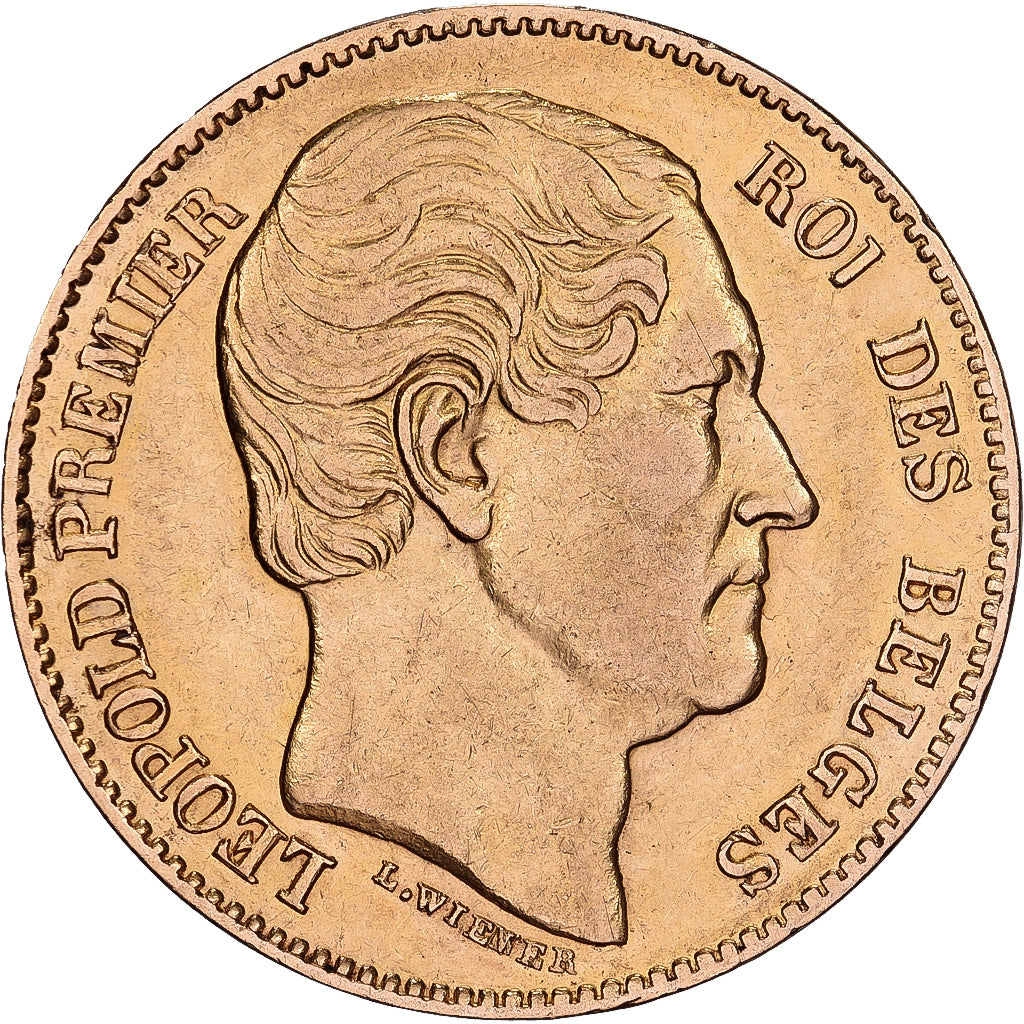 Belgium, 20 Francs, 1865, Gold, EF(40-45), KM:23