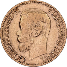 Russie, Nicholas II, 5 Roubles, 1897, Saint-Pétersbourg, Or, TB+, KM:62